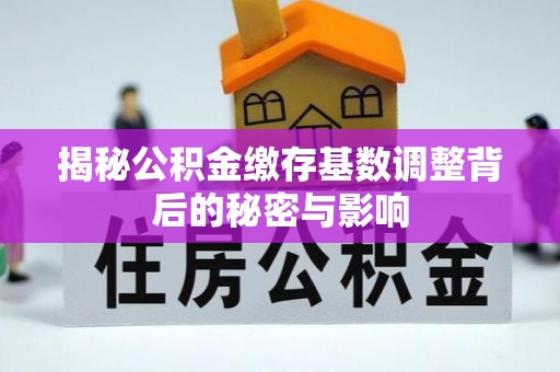 承德揭秘公积金缴存基数调整背后的秘密与影响