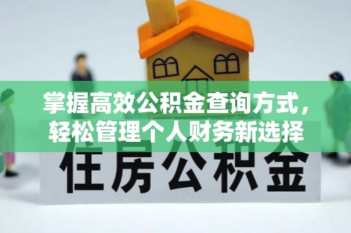 承德掌握高效公积金查询方式，轻松管理个人财务新选择