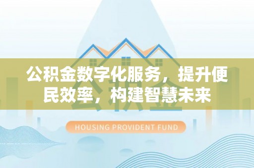 承德公积金数字化服务，提升便民效率，构建智慧未来