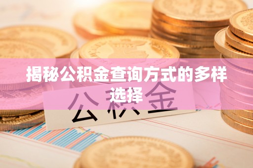 承德揭秘公积金查询方式的多样选择