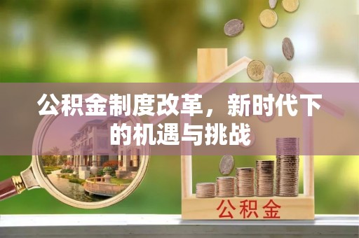承德公积金制度改革，新时代下的机遇与挑战